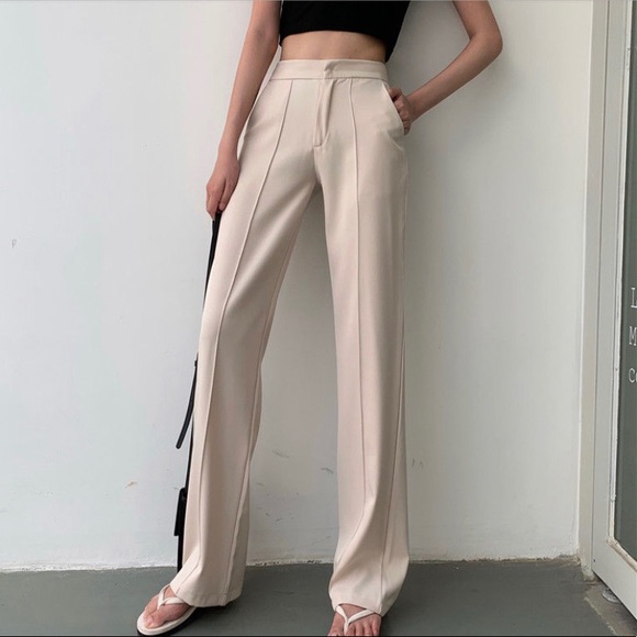 NWT Velero Beige Wide Leg Dress Pants - Picture 3 of 7